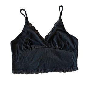 Black Cropped Cami Top